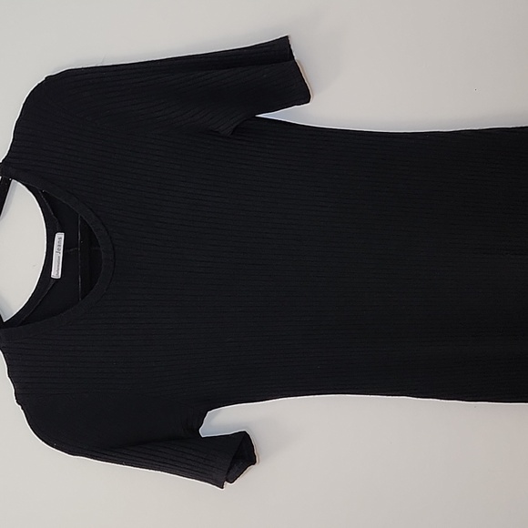 Reformation black Slit  ribbed knit midi dress  Strechy Small - Picture 5 of 16